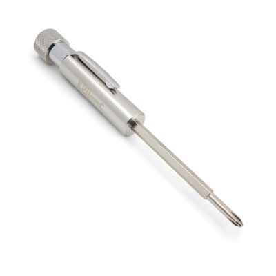 Pocket Screwdriver with Clip and Magnet - Phillips and Flat Head (Stainless Steel)