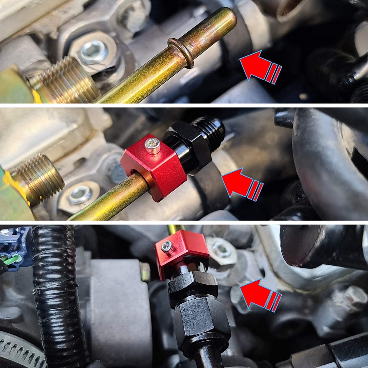 6AN to 3/8 Quick Connect Fitting for Fuel Hard-Line