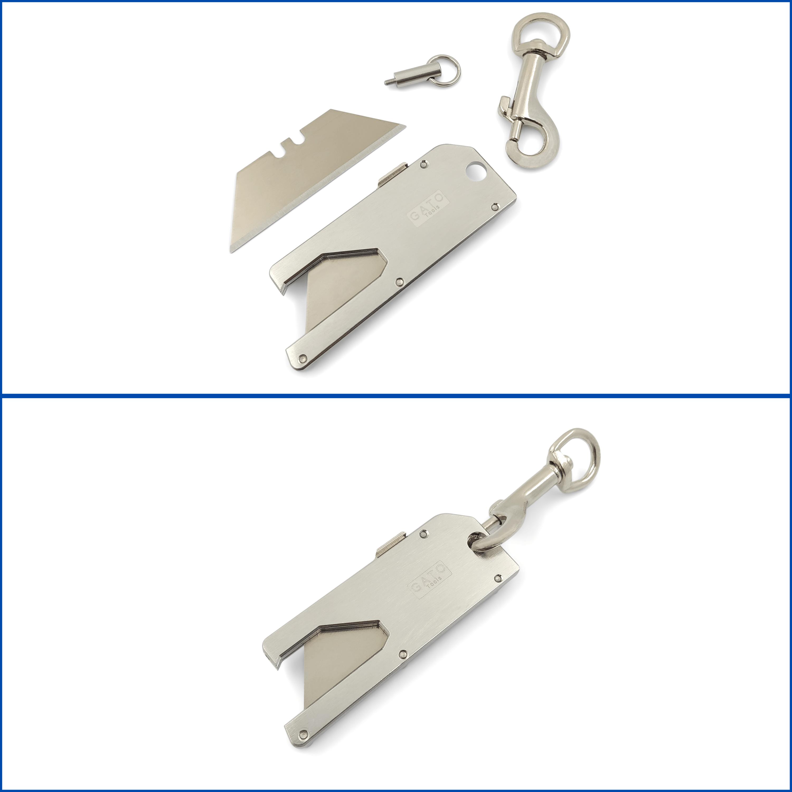 EDC Pocket Utility Knife With 10pcs Of Replaceable Blades Keychain Exacto  Razor Knife Mini Box Cutter Envelope Opener Slitter