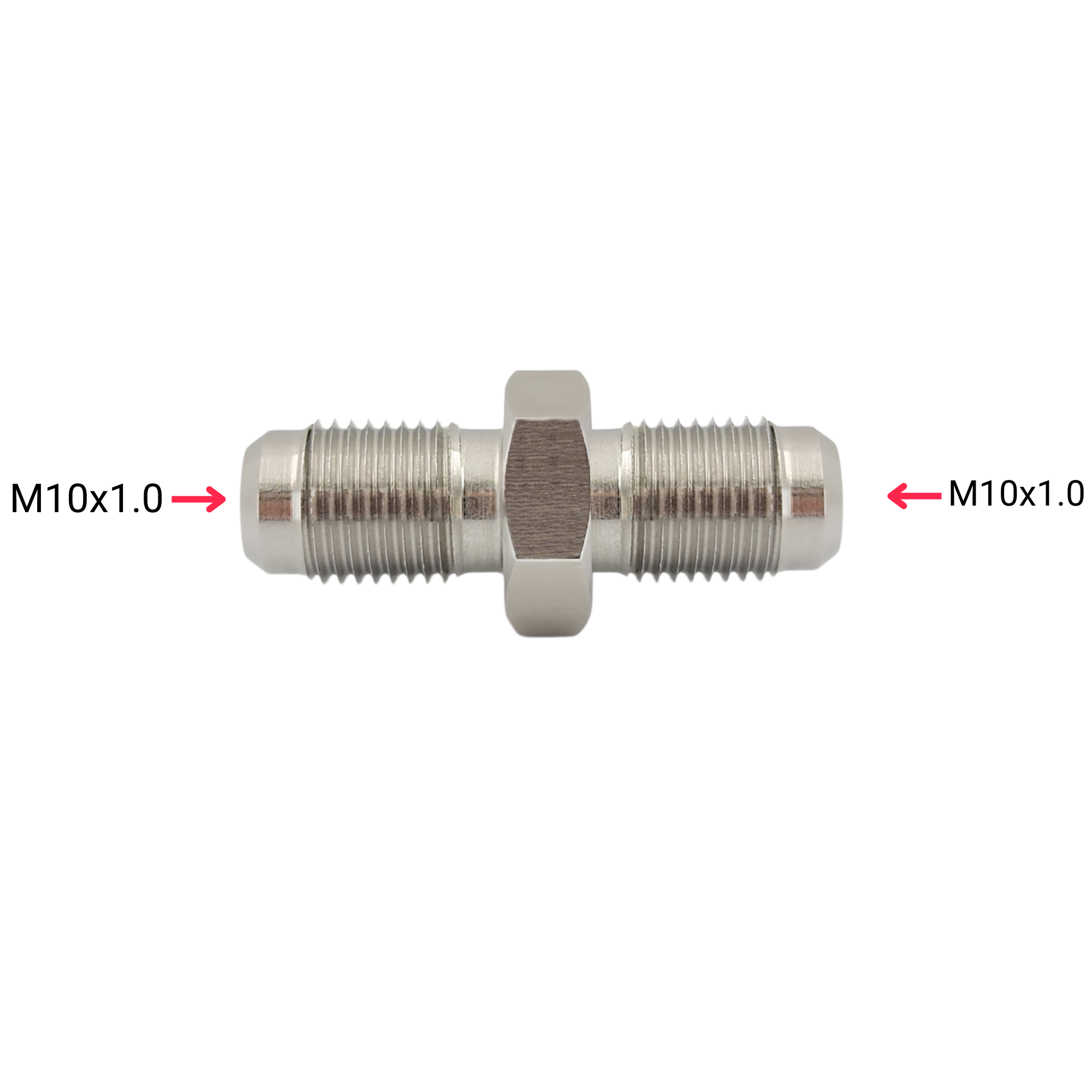 M10x1.0 to M10x1.0 Fitting - Male Union Coupler Adapter for Brake Clutch Fuel Oil and Coolant (M10-10mm)
